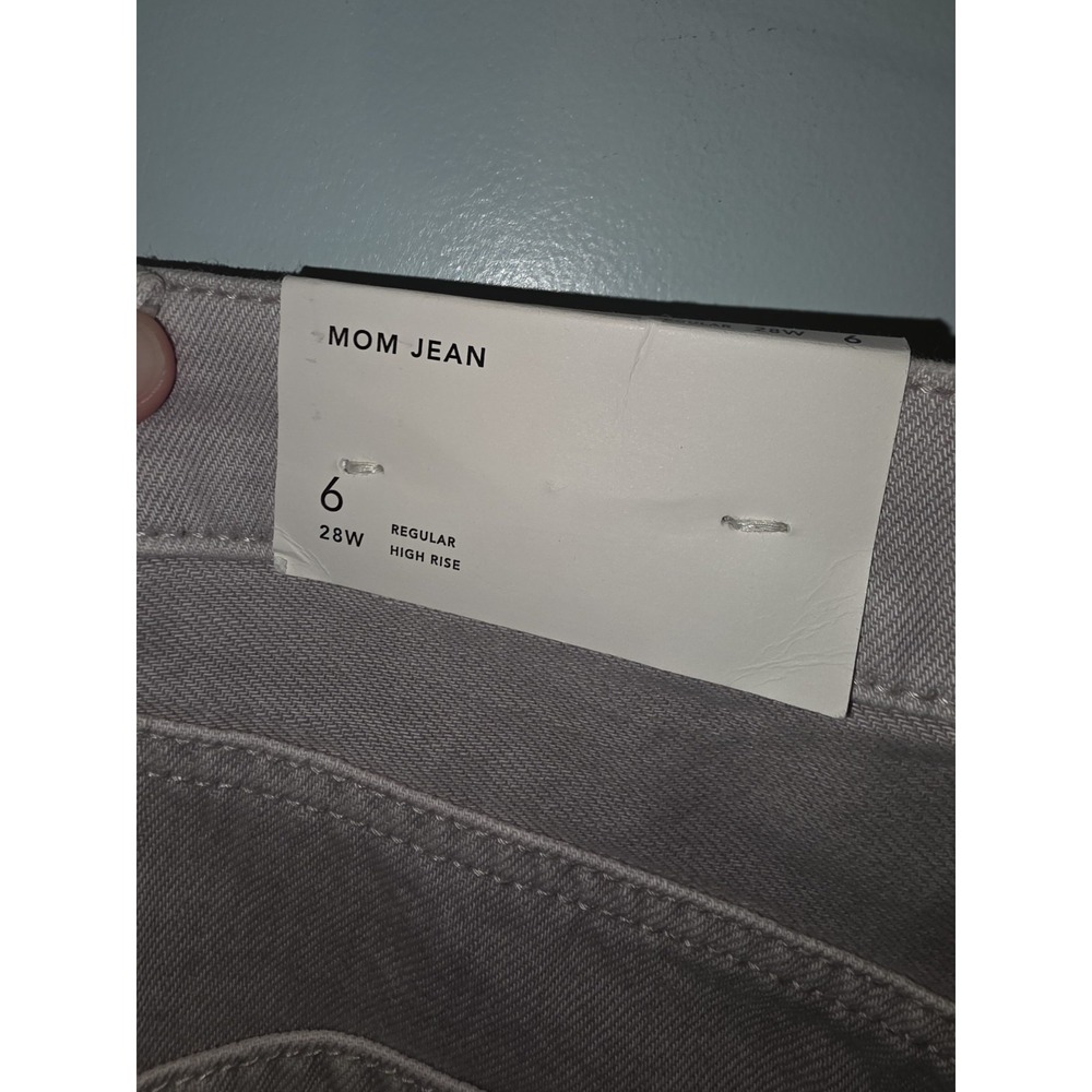 American Eagle Mom Jeans Womens‎ 6 28w Grey Straight Distressed Stretch New - Picture 3 of 3